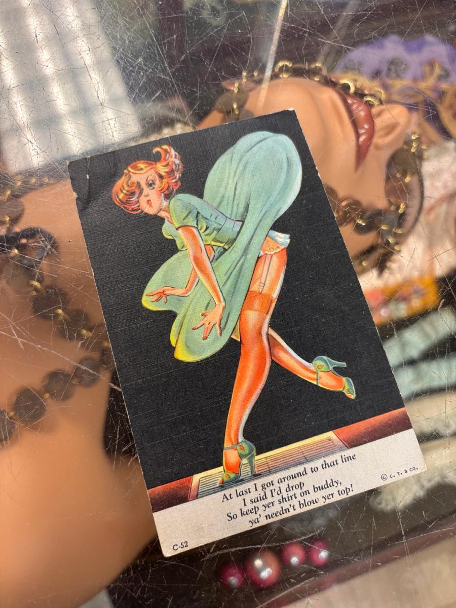 1940s Stockings Girl Postcard product image