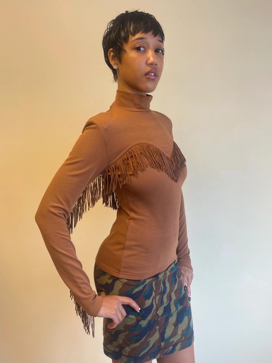 Chantal Thomass A/W 1993 Brown Fringe Top product image