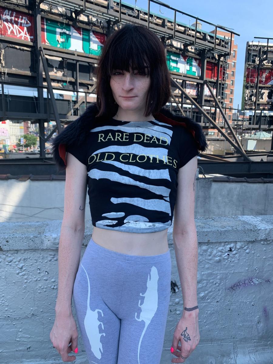 Black Rare Dead Clothes Patchwork Fur Shawl Shirt product image