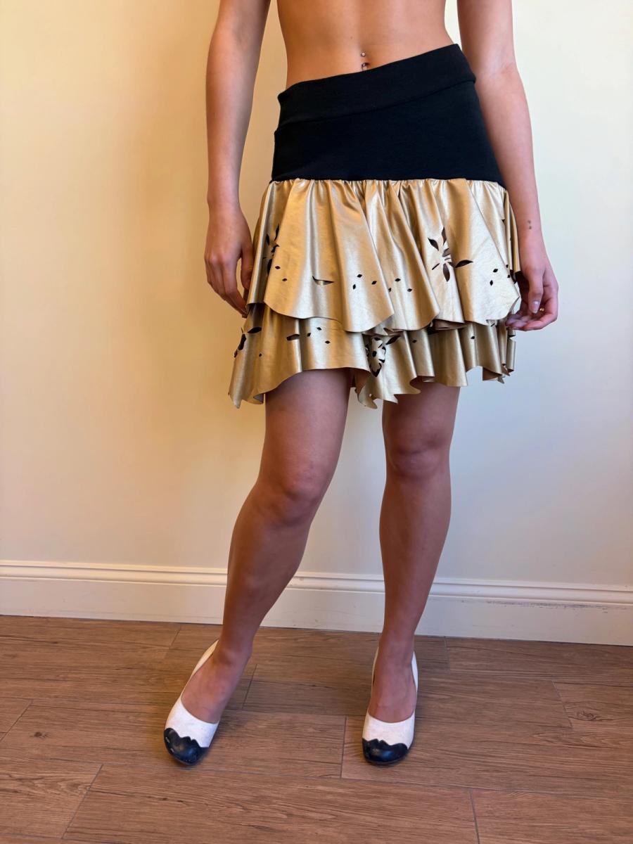 80s Yvan & Marzia Asymmetrical Gold Skirt product image