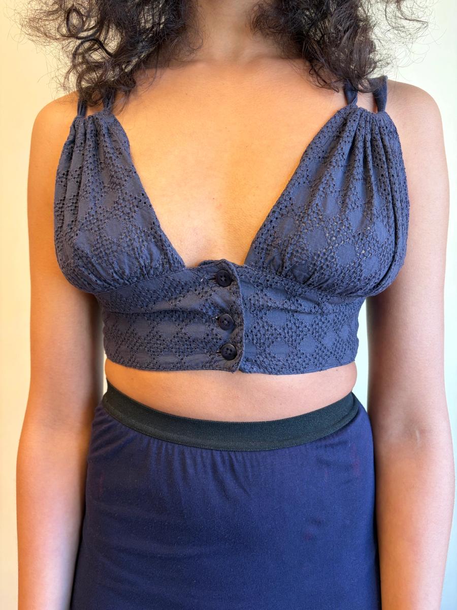 Vintage Romeo Gigli Purple Eyelet Top product image