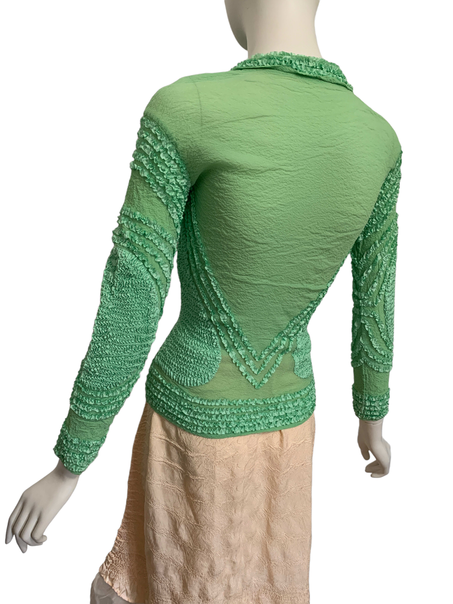 Yoshiki Hishinuma Green Pleated Top product image