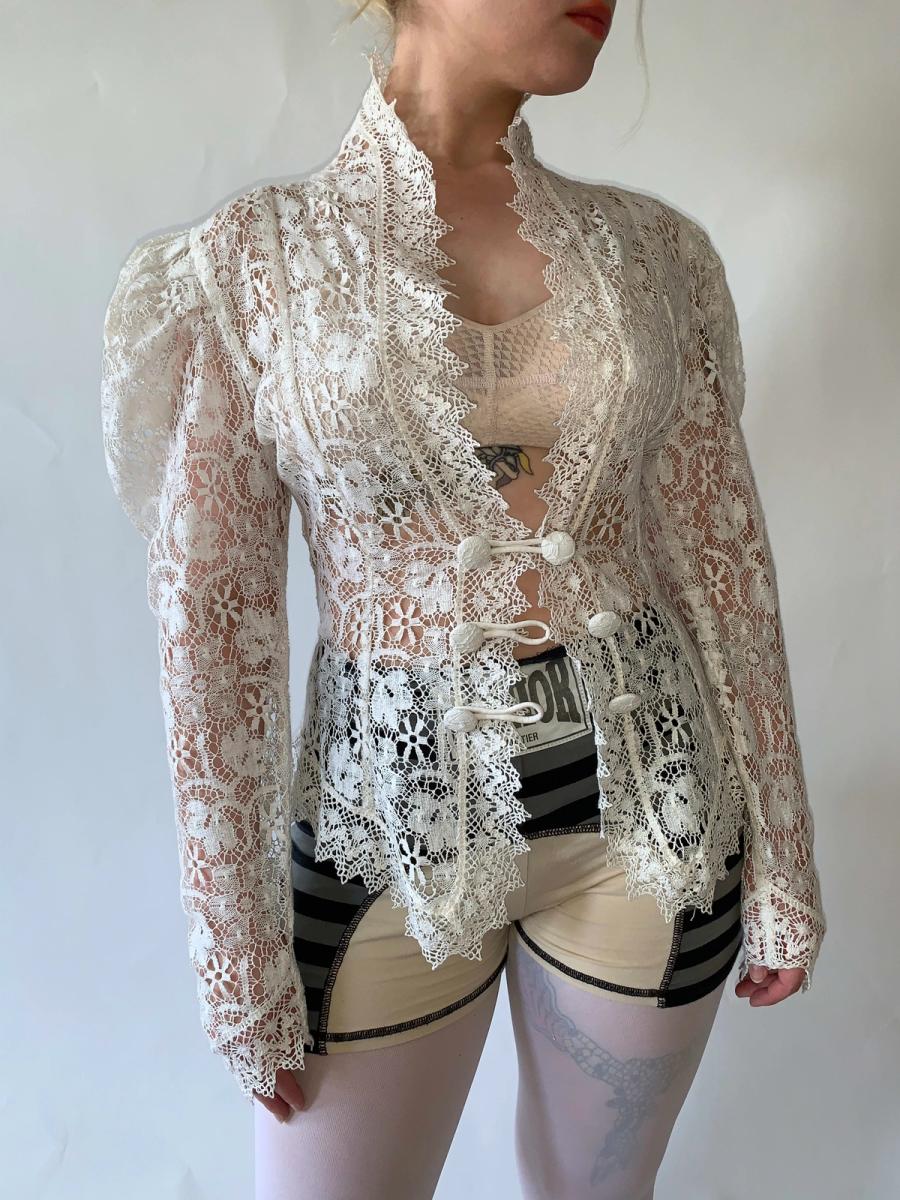 Norma Kamali 80s Does Victorian Lace Jacket product image