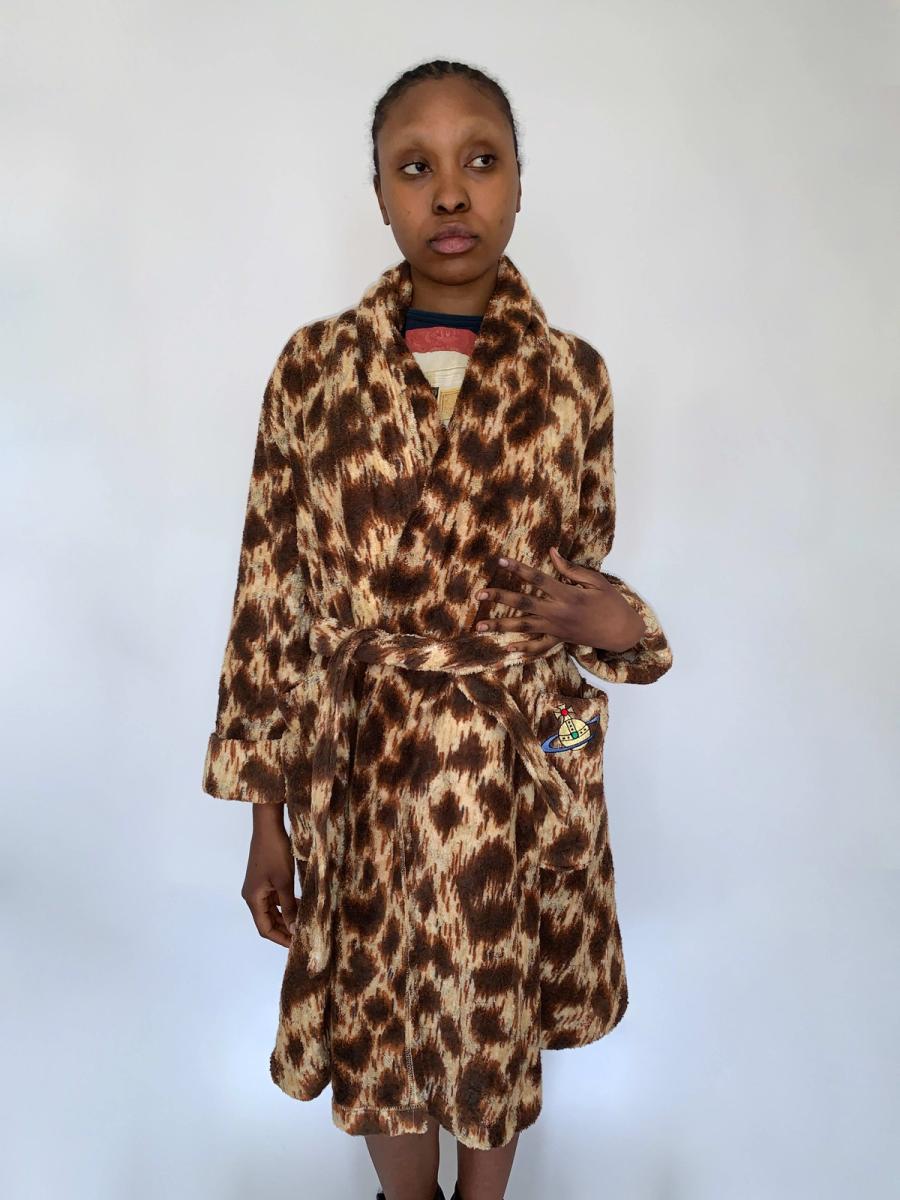 Vintage Vivienne Westwood Leopard Terrycloth Robe