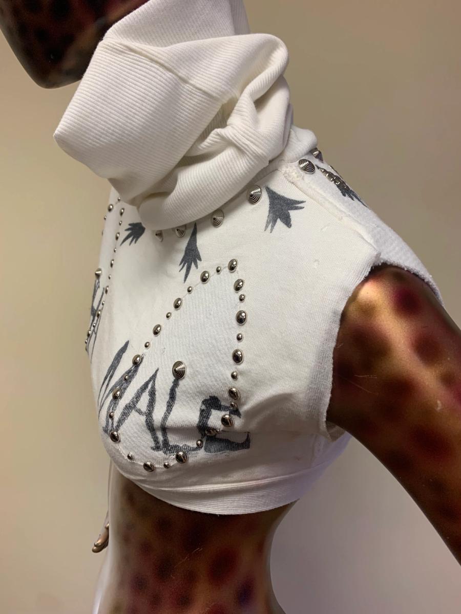 Alpha Male Studded Cowl Neck Sweatshirt Top product image