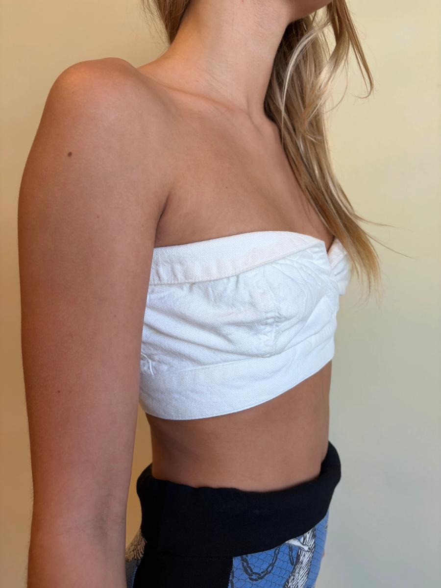 80s Mugler White Bandeau Top product image
