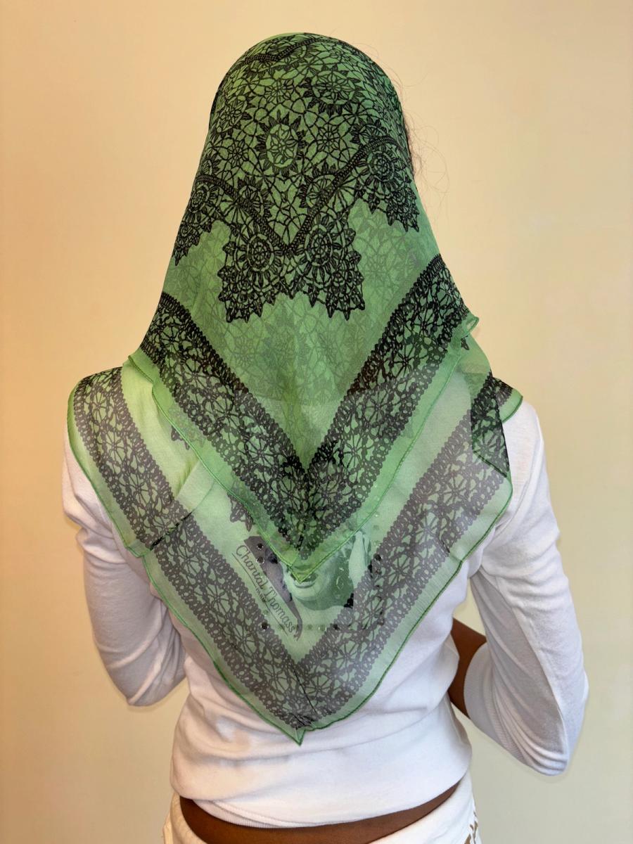80s Chantal Thomass Trompe L'oeil Lace Handkerchief
