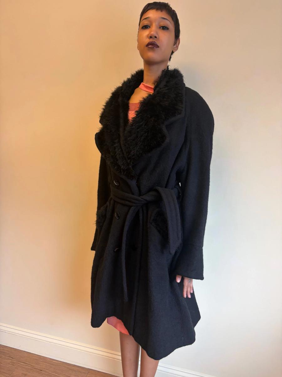 Vintage Chantal Thomass Mohair and Marabou Trench Coat product image