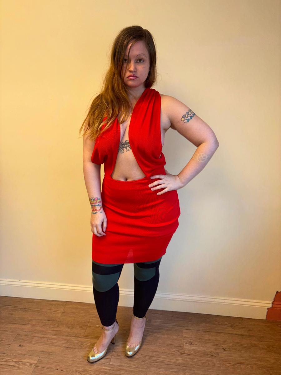 Dorothée Bis Ribbed Knit Plunge Dress product image