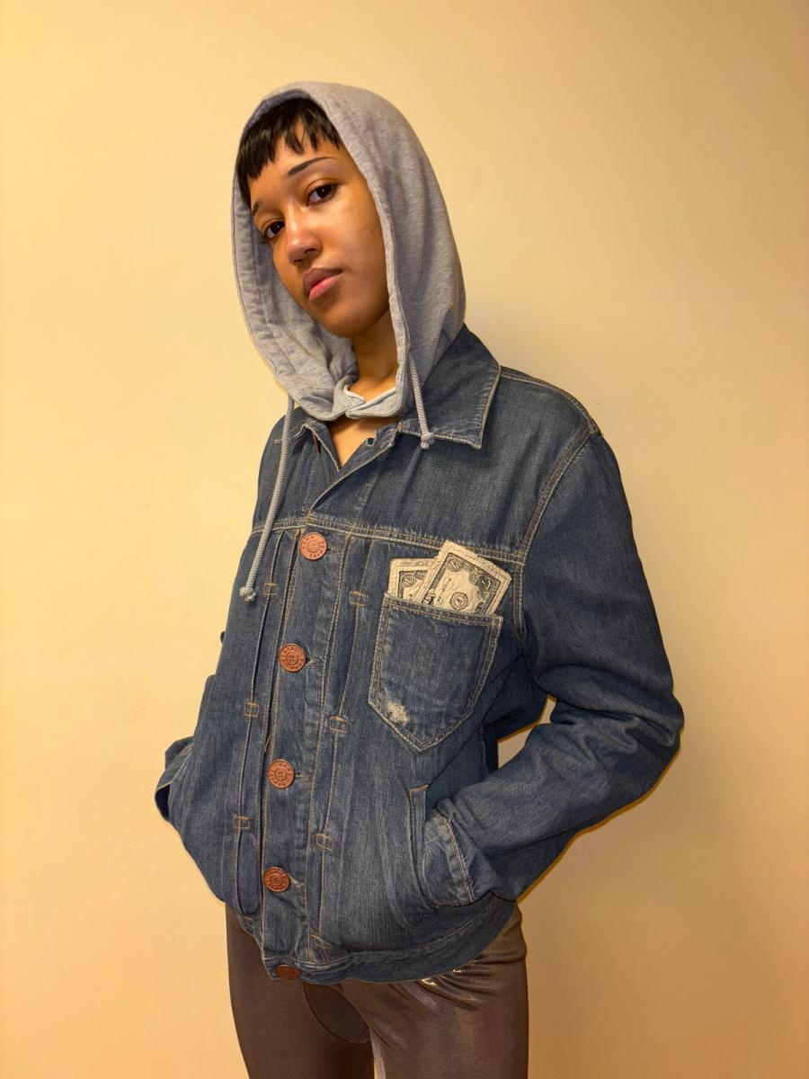 Fake London Genius Denim Jacket with Money product image