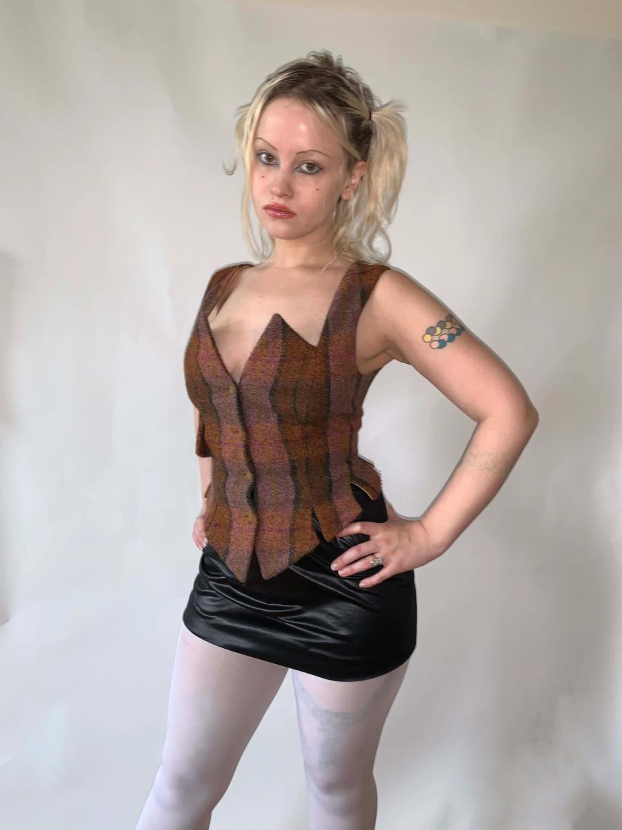 Vivienne Westwood Tartan Vest with Jagged Neckline product image