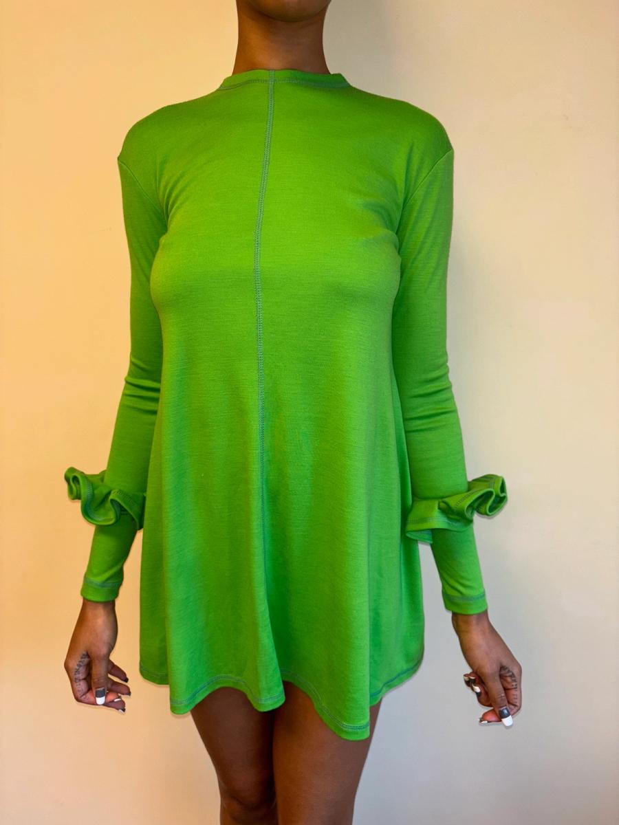 Vintage Chantal Thomass Green Ruffled Trim Dress product image