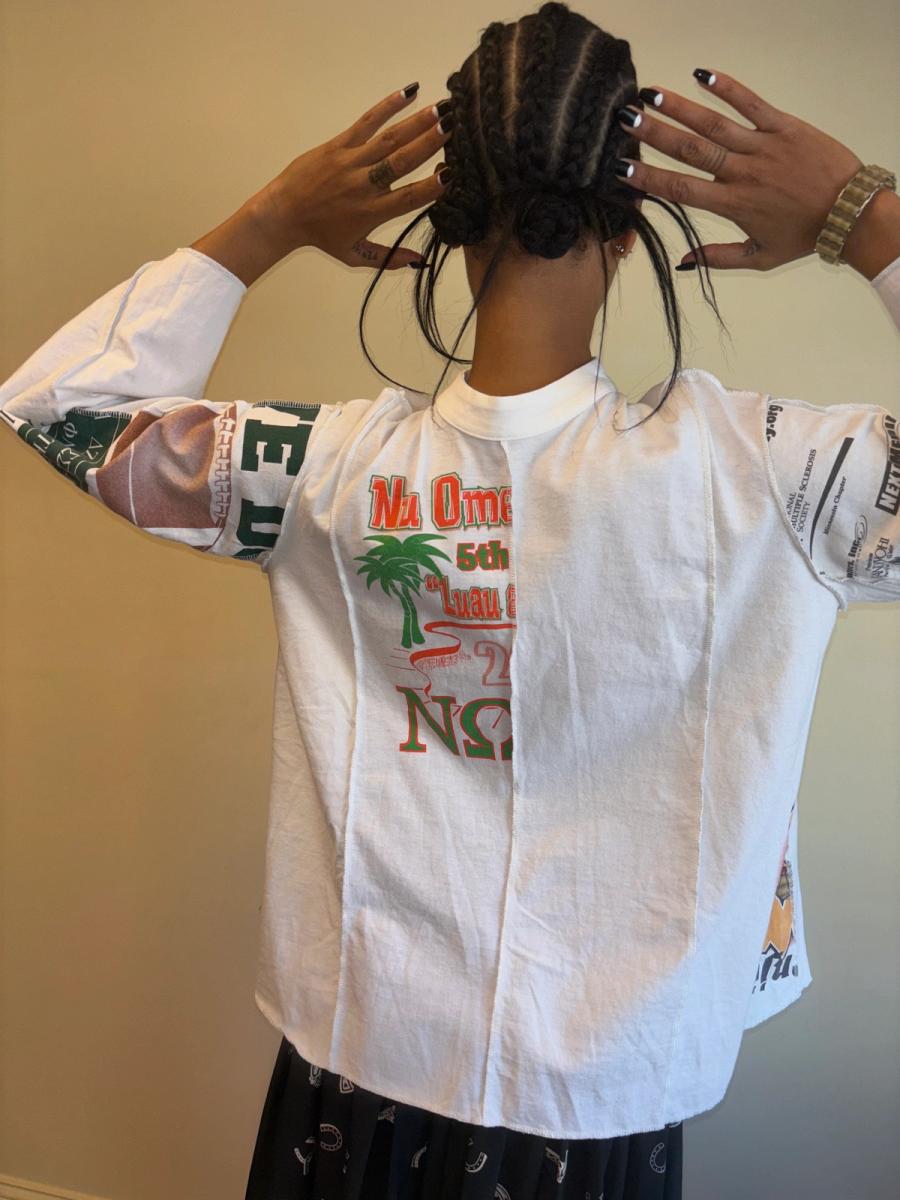 Patchwork T-shirt Paneled Top product image
