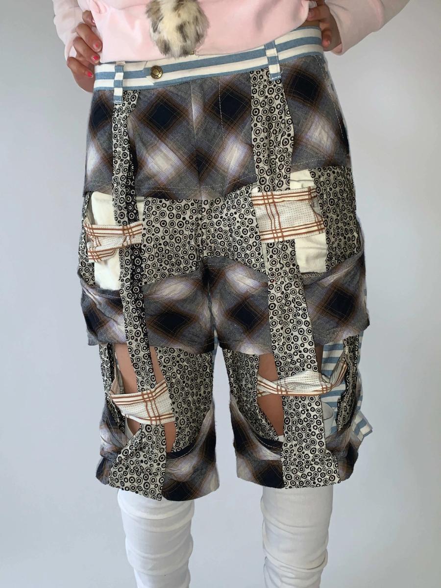 Nozomi Ishiguro Patchwork Cutout Shorts product image