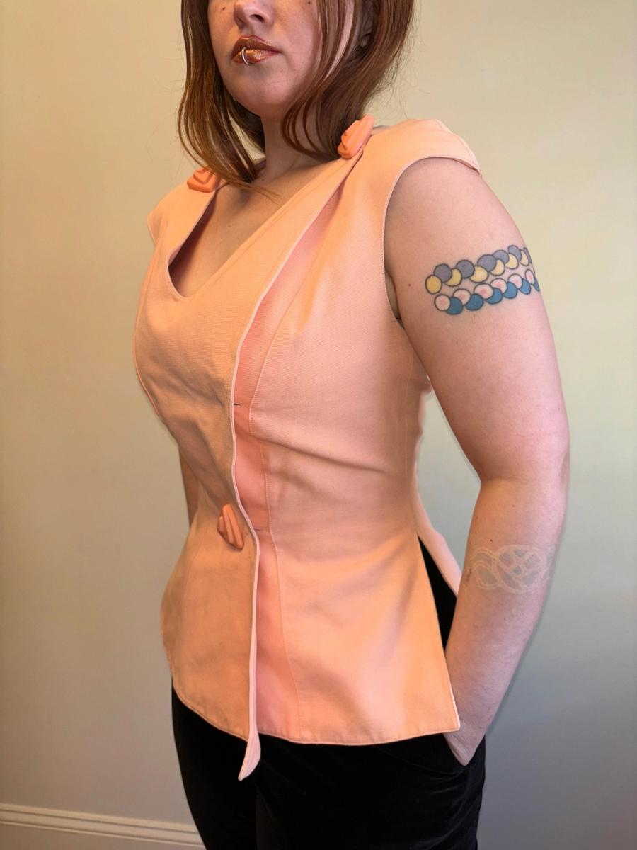 80s Thierry Mugler Sculptural Pink Top product image
