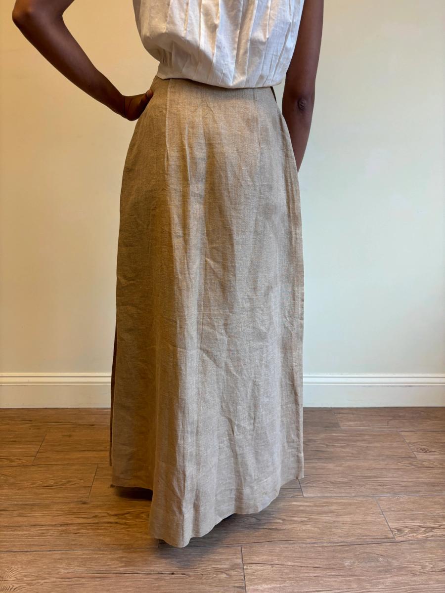 Edwardian Buff Linen Travel Skirt product image