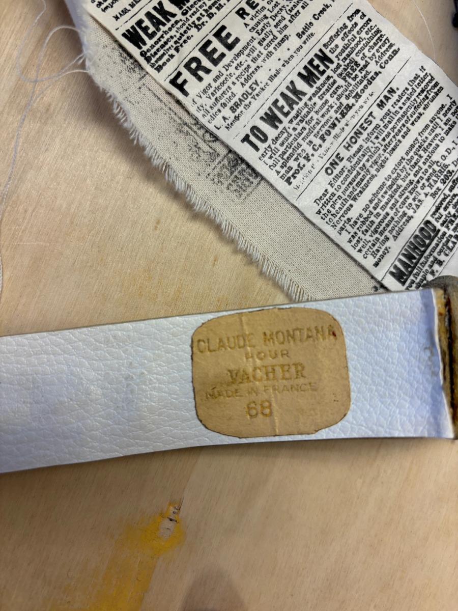 Late 70s Claude Montana Greek Key Studded Belt product image