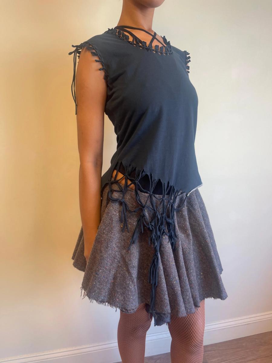 Michiko Koshino Shredded and Knotted Tank Top product image