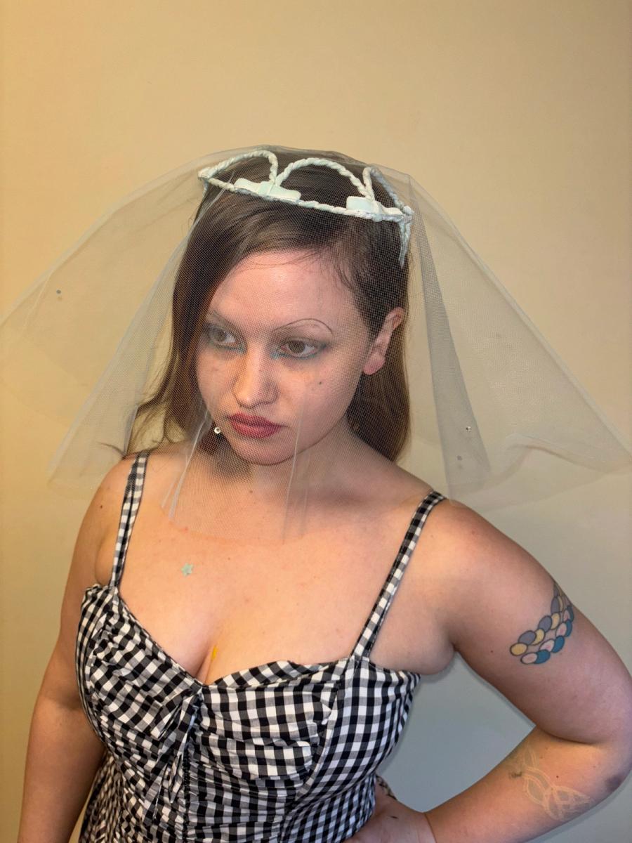 1950s Fascinator with Rhinestone Veil  product image