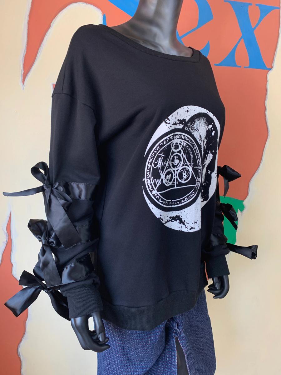 Bio- Politics Skull Sweatshirt with Bow Sleeves product image