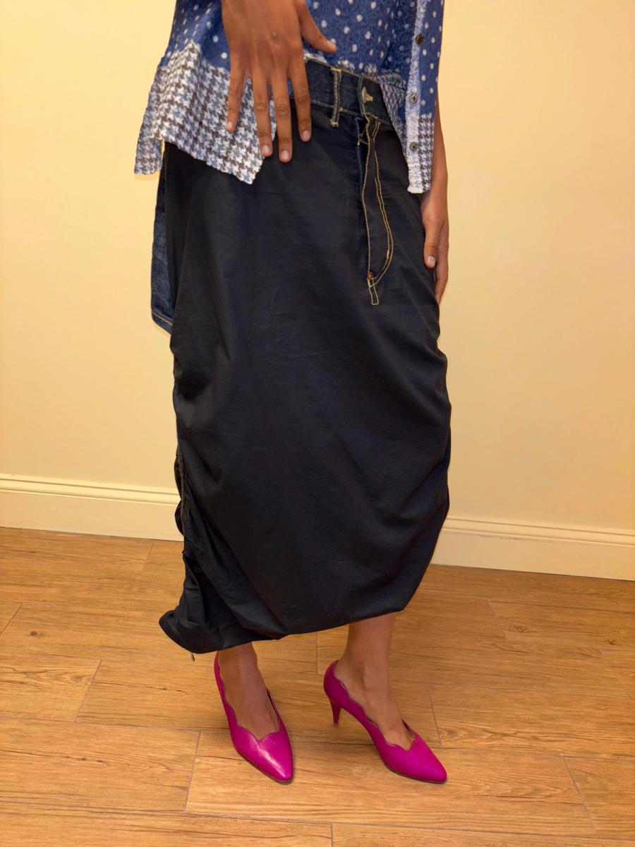 Michiko Koshino Denim and Ruched Skirt product image