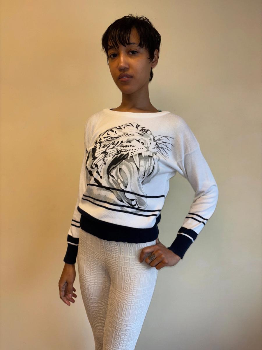 80s Krizia Hissing Big Cat Sweater product image