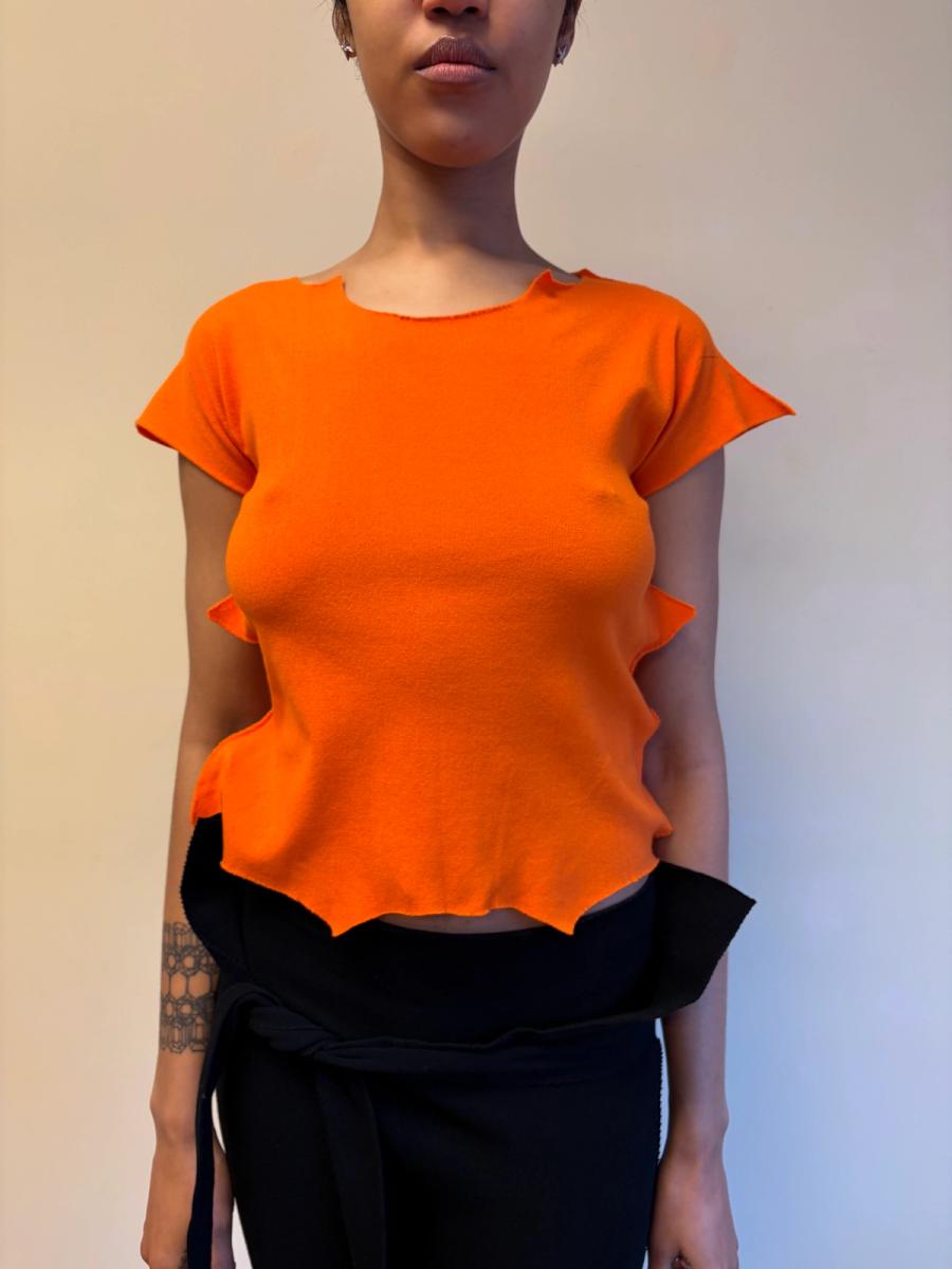 Issey Miyake APOC Jagged Hem Orange Top product image