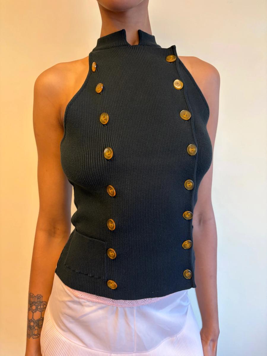 90s Vivienne Westwood Button Orb Halter Knit product image