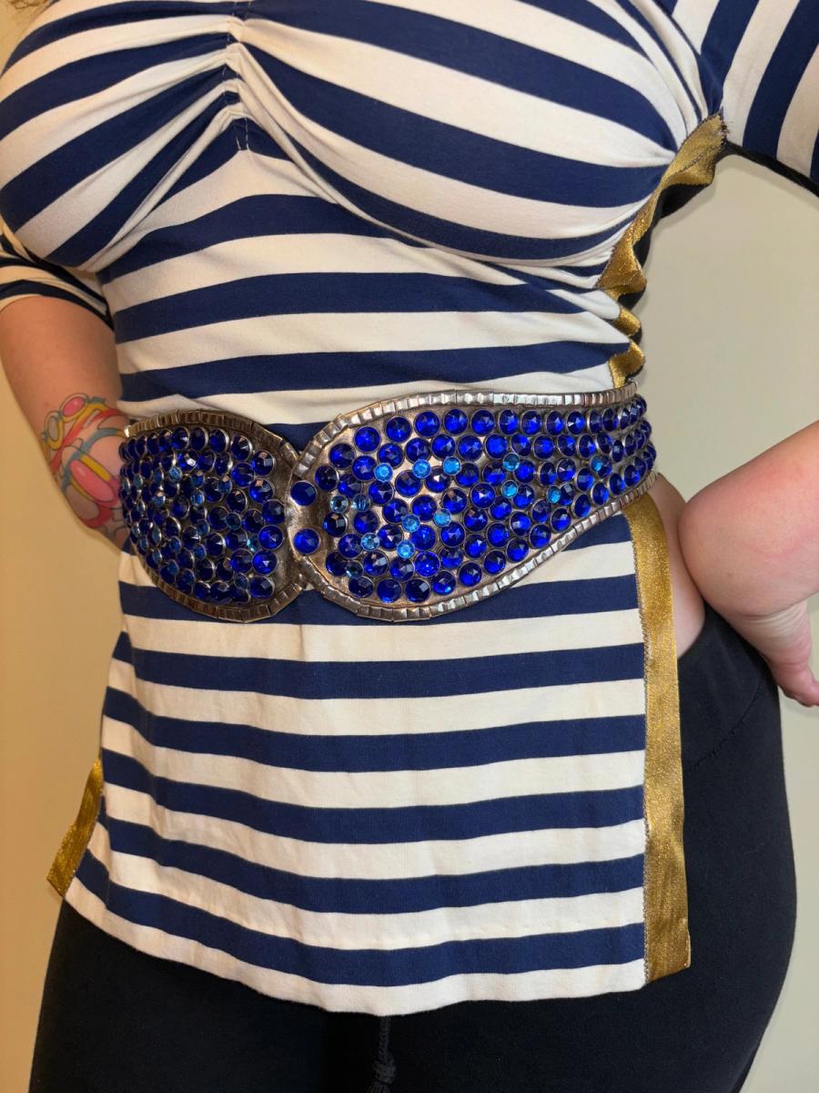 1980s Parisian Designed Blue Gem Encrusted Belt