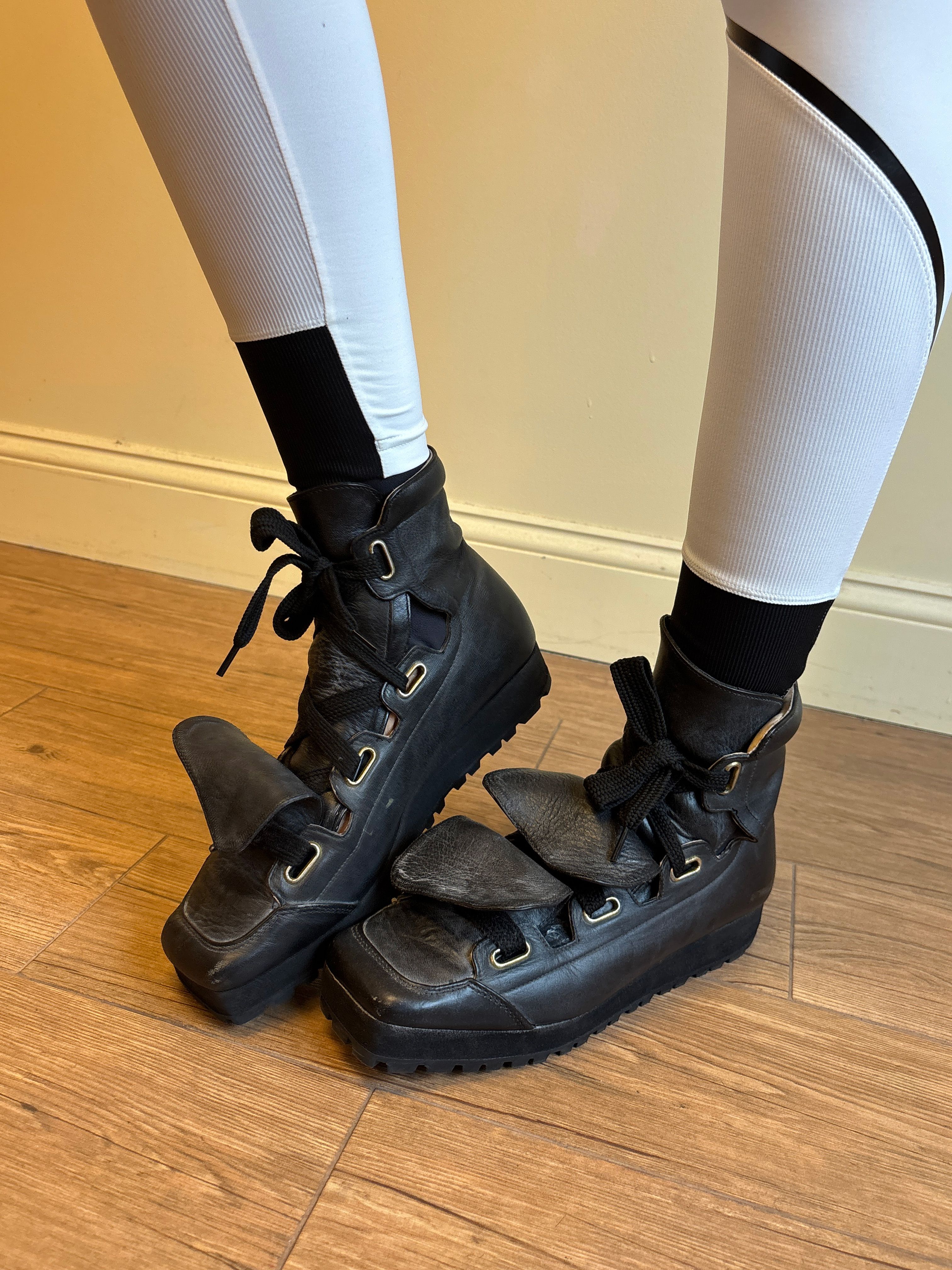 Vintage Vivienne Westwood Black Three Tongue Trainers