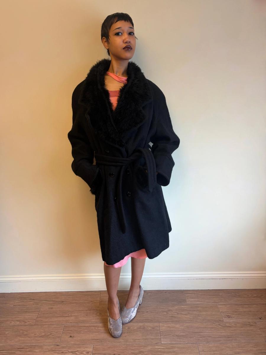 Vintage Chantal Thomass Mohair and Marabou Trench Coat product image
