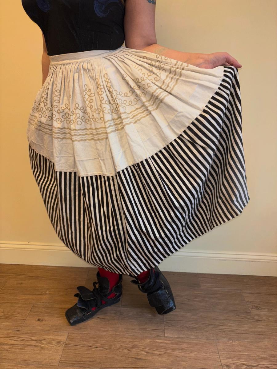 Early 1900s French Striped Flannel Petticoat product image