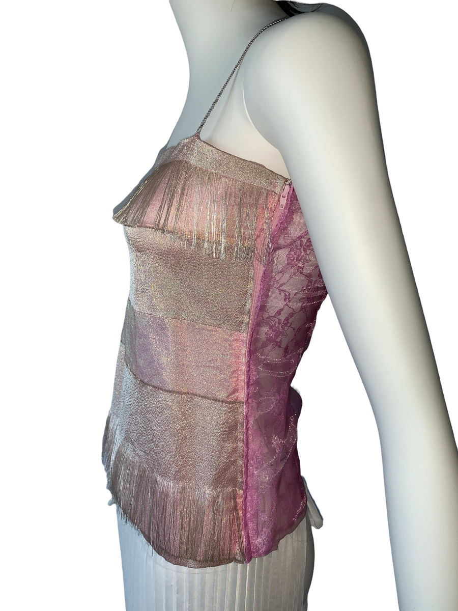 Kyoichi Fujita Iridescent Pink Fringe Top product image