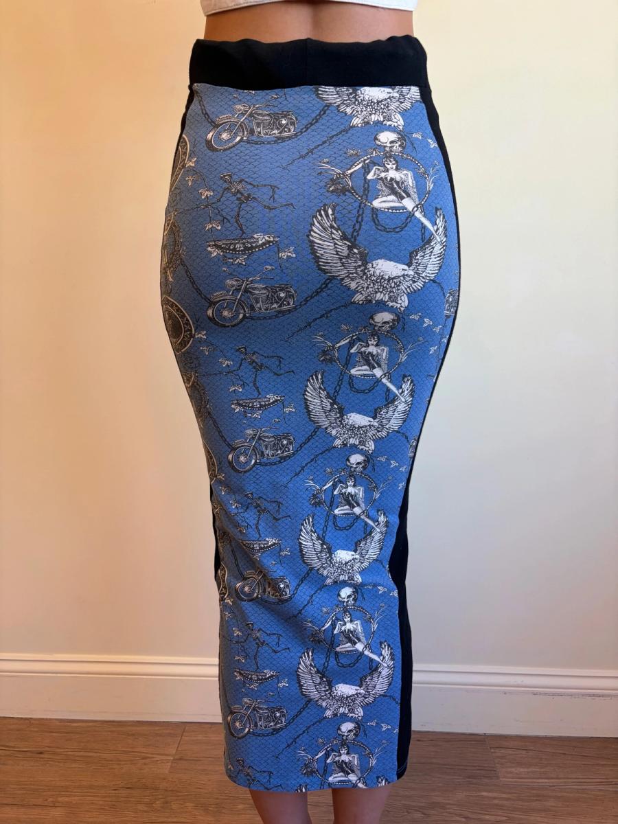80s Junior Gaultier Biker and Pin-up Girl Hobble Skirt product image
