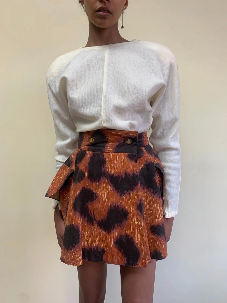 Vivienne Westwood Rare SS94 Café Society Cheetah Skirt