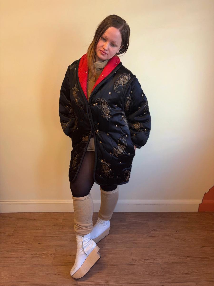 80s Krizia Paisley Quilted Puffer product image