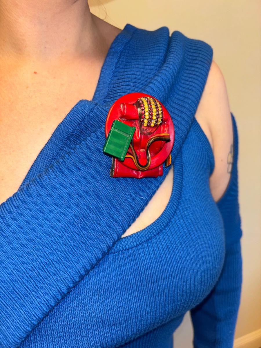 Rare 80s Liliane Muller Electronic Brooch product image