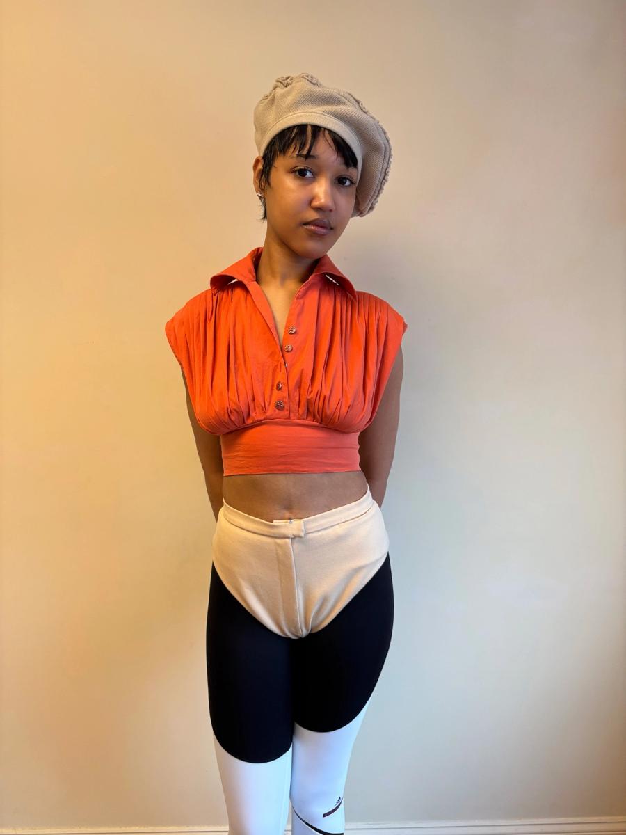 1980s Chantal Thomass Gray Ruffled Knit Beret product image