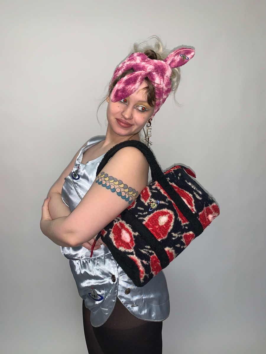 90s Vivienne Westwood Cheetah Terry Cloth Purse product image