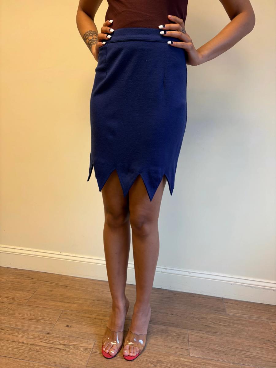 90s Chantal Thomass Purple Jagged Hem Skirt product image