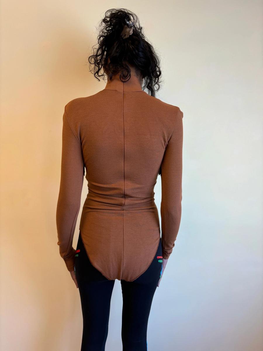 90s Chantal Thomass Brown Fringe Leotard product image