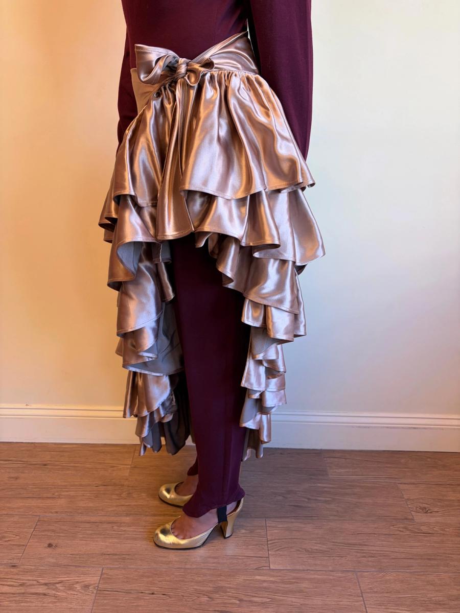 80s Norma Kamali OMO Ruffle Wrap Skirt product image