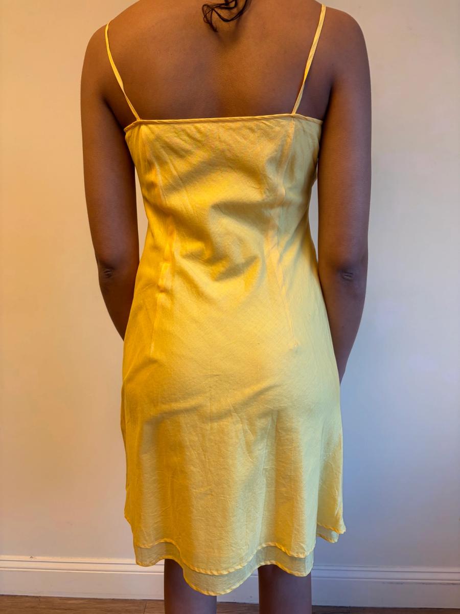 Vintage Norma Kamali Yellow Voile Bias Slip product image