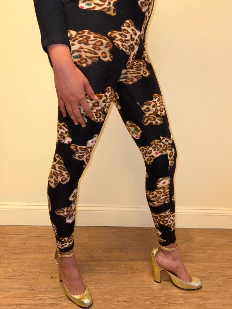 80s Yvan & Marzia Stuffed Leopard Print Bodysuit product image