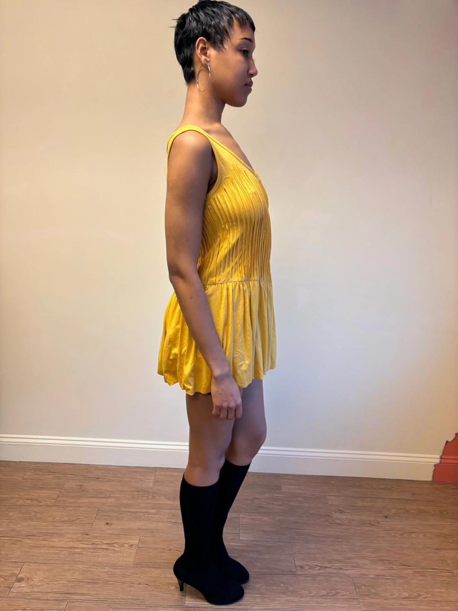 80s Koos Van Den Akker Shredded Yellow Bubble Dress product image