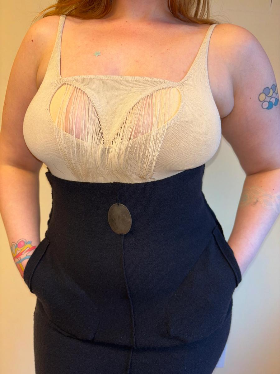 Krizia Knit Pencil Skirt with Pockets and Metal Accent product image