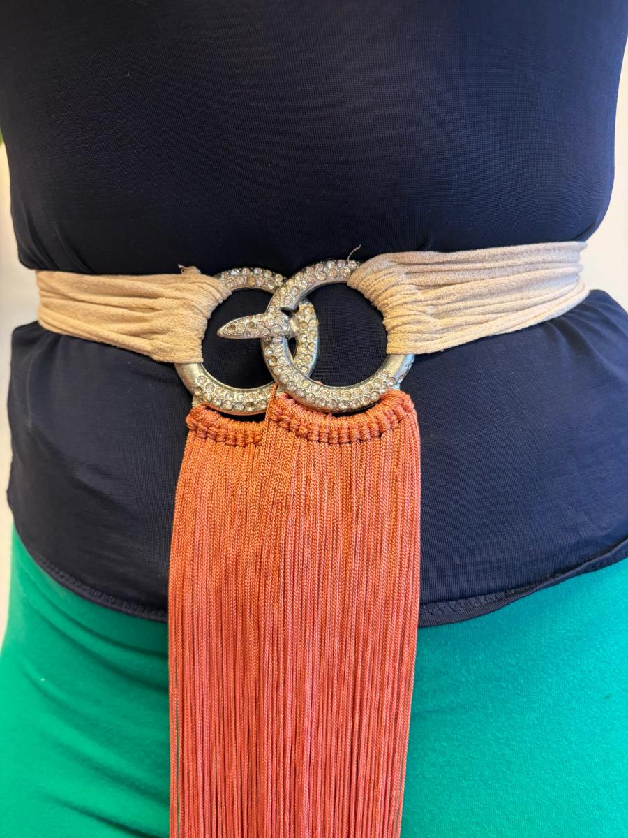 1930s Snake Diamanté Fringe Belt product image