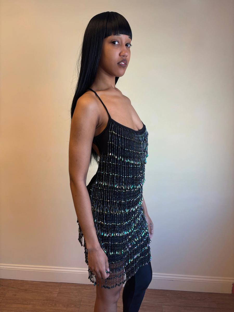 1980s Helen Storey Beaded Tassel Dress product image