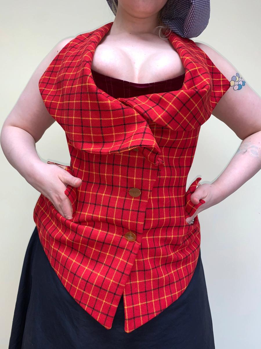 Vivienne Westwood 1995 'Vive la Cocotte' Runway Tartan Check Vest product image