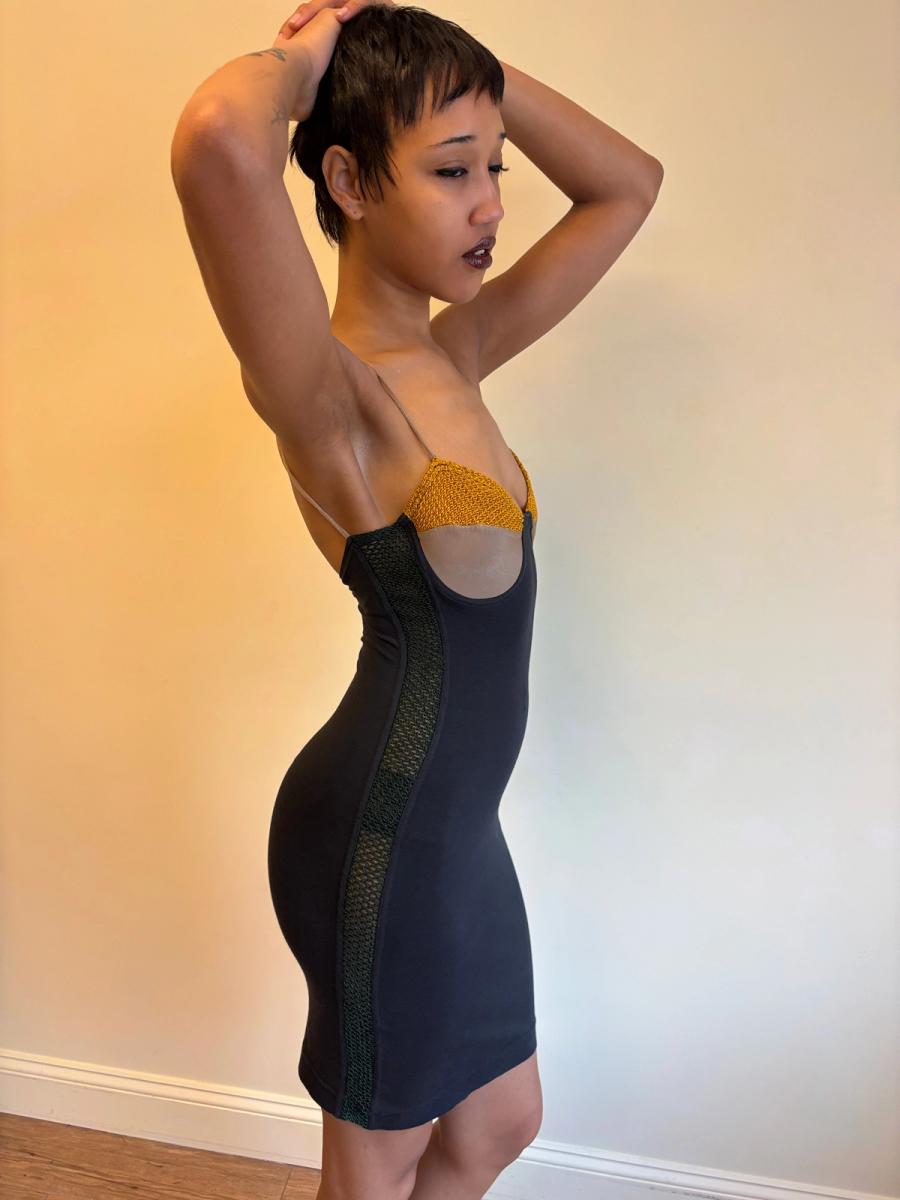 80s Junior Gaultier Crochet Bodycon Dress product image